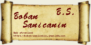 Boban Saničanin vizit kartica